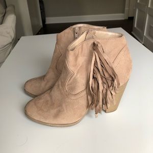 Taupe and Tasseled Cowgirl Booties